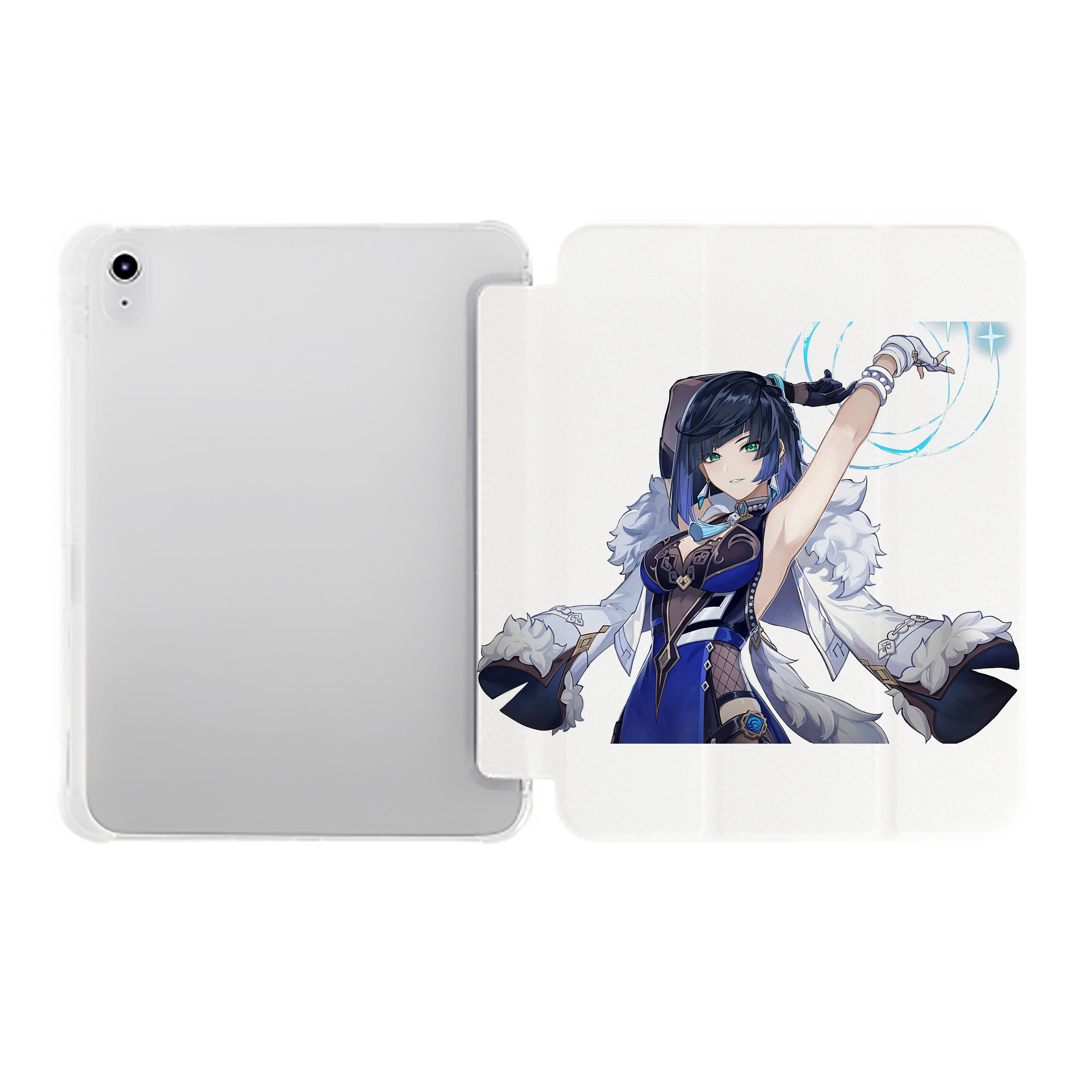 げんし神 夜兰 やらん genshin Yaran IPad ケース ペン収納付き 三つ折りスタンド PUレザー×シリコン 対応機種9.5/10.5/10.9インチ